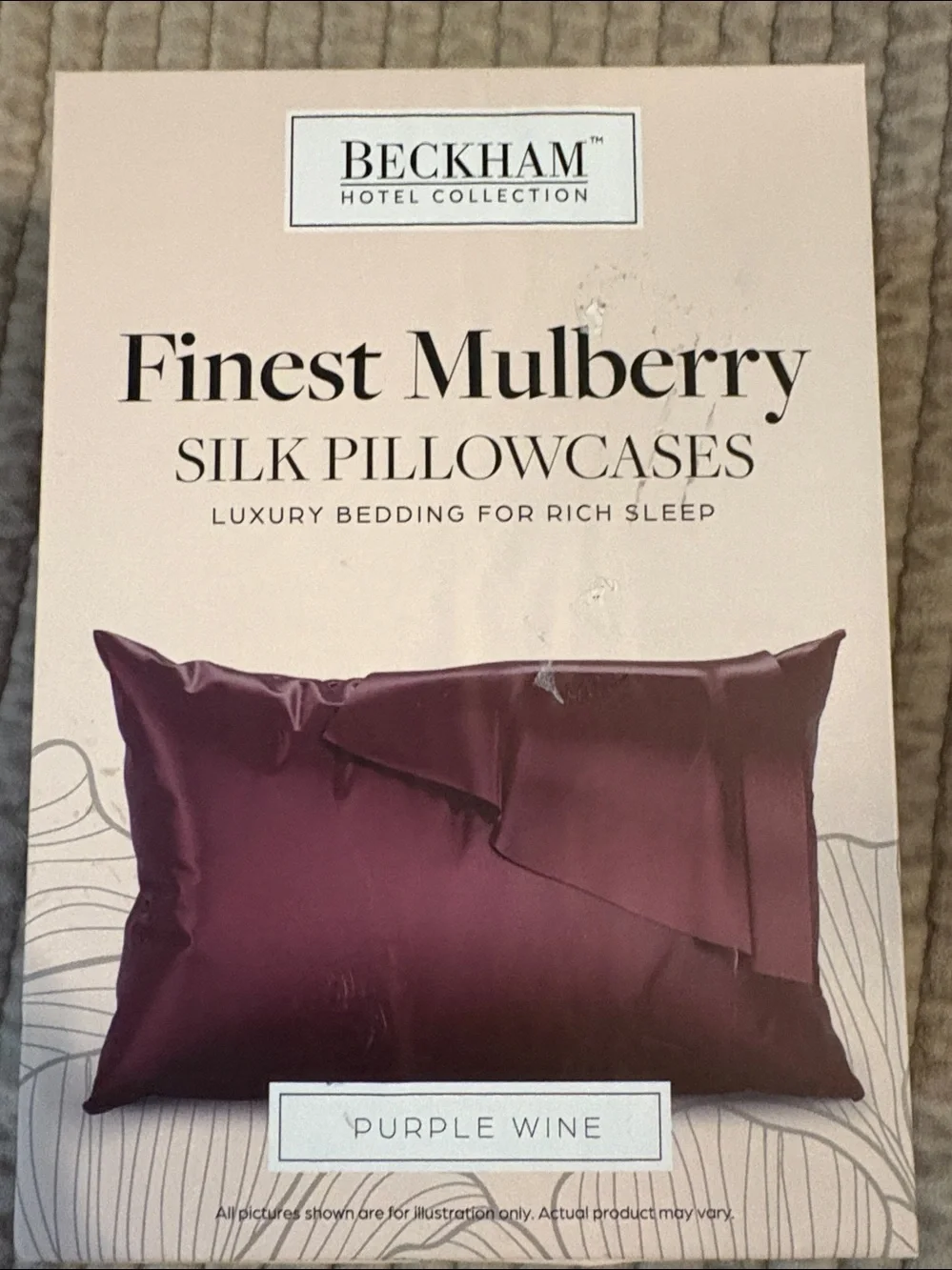 Beckham Hotel Collection Silk Pillowcase in Deep Wine Mulberry Silk 2 Queen NIB